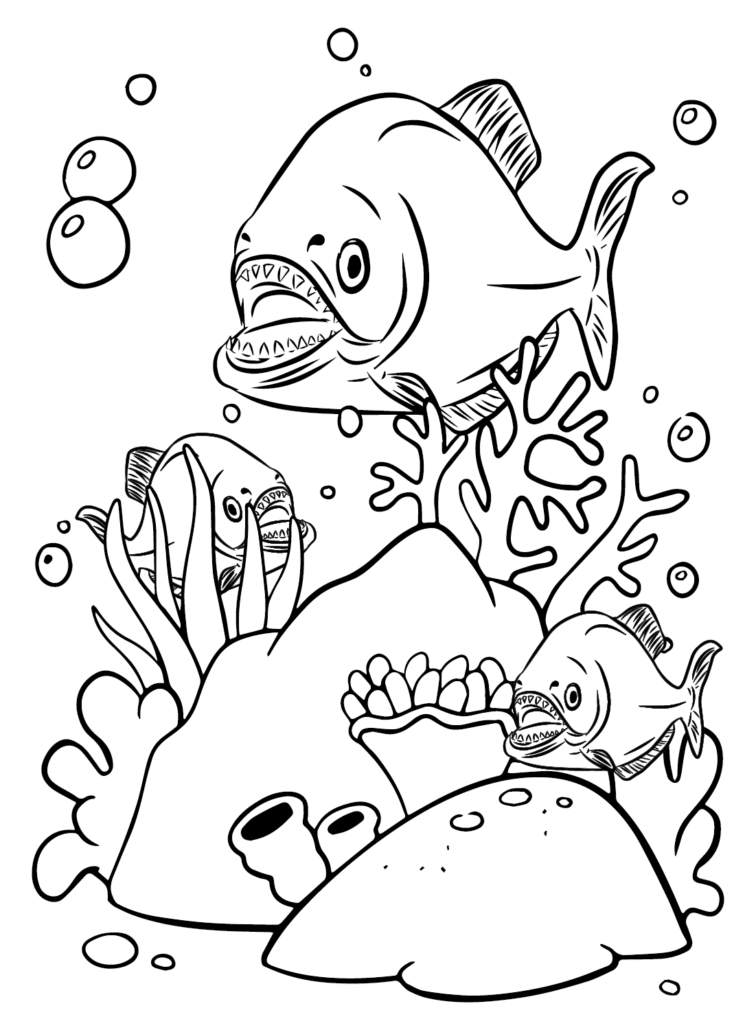 30 Ferocious Piranhas Coloring Pages Printable 25