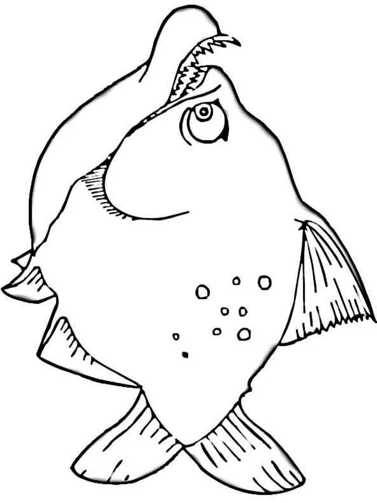 30 Ferocious Piranhas Coloring Pages Printable 5