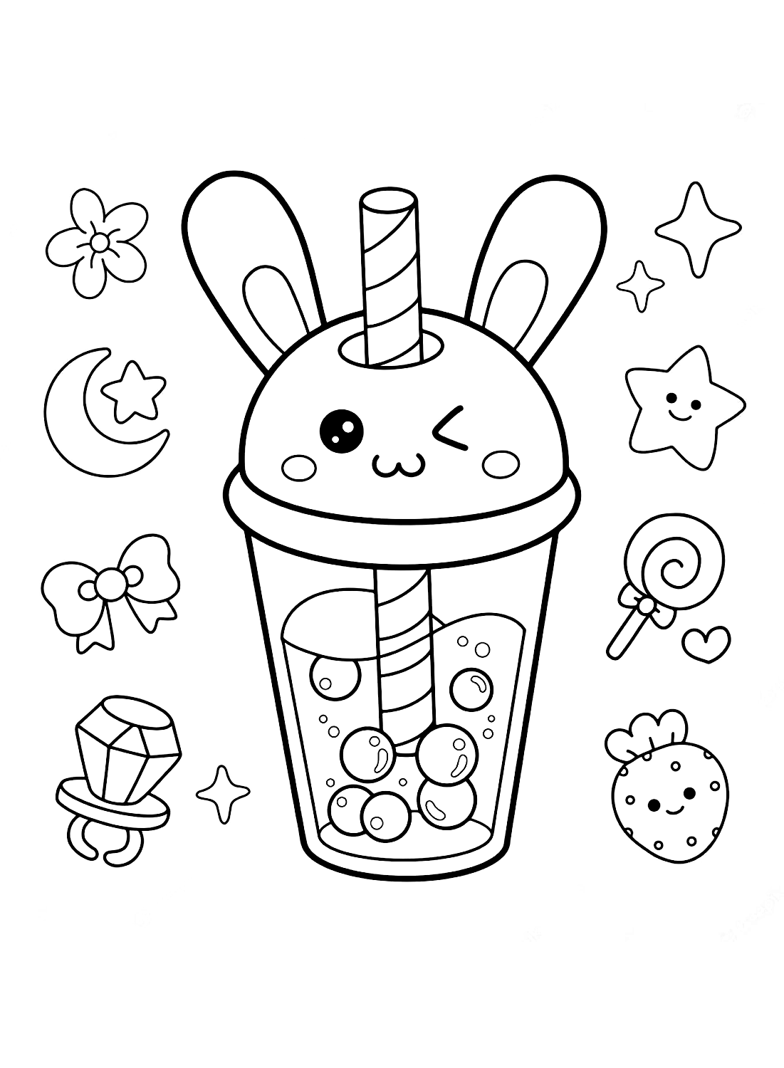 30 Kawaii Coloring Pages Printable 20