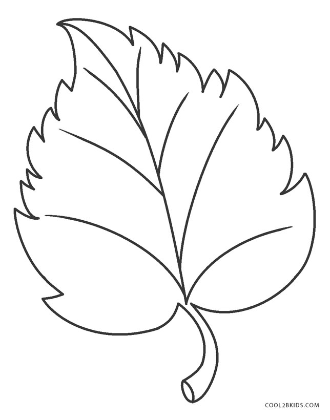 30 Leaf Coloring Pages for Kids Printable 24