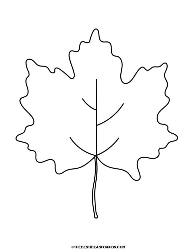 30 Leaf Coloring Pages for Kids Printable 29