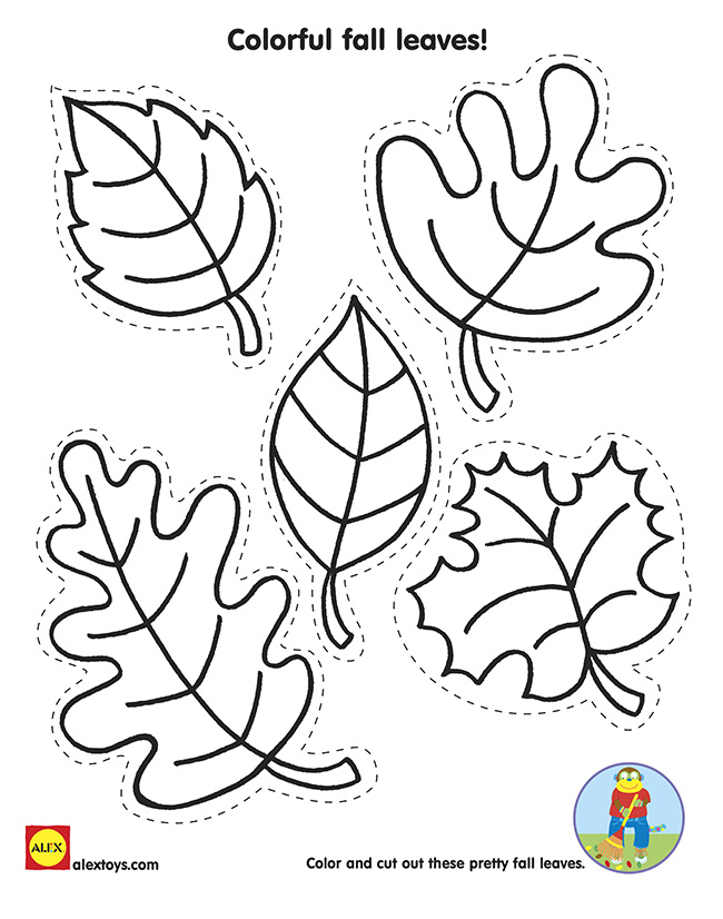 30 Leaf Coloring Pages for Kids Printable 31