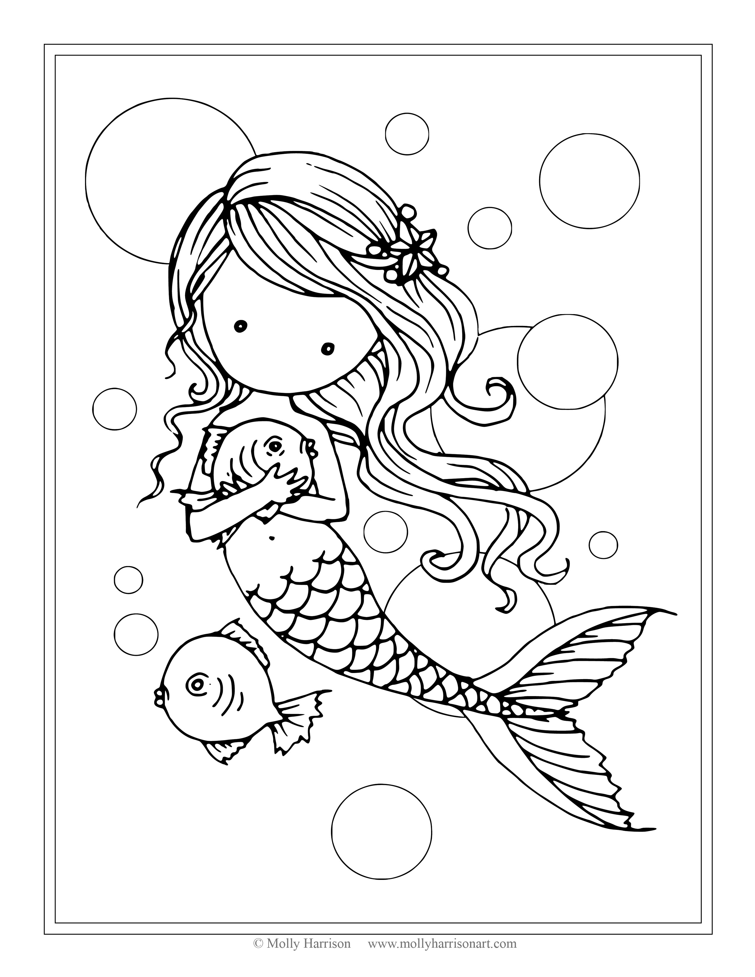 mermaid coloring pages for adults printable jpg