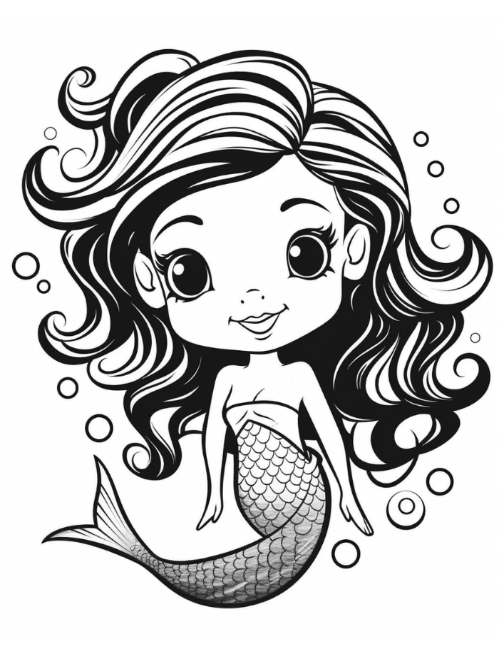 30 Mermaid Coloring Pages for Adults Printable 21