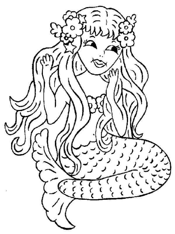 30 Mermaid Coloring Pages for Adults Printable 32