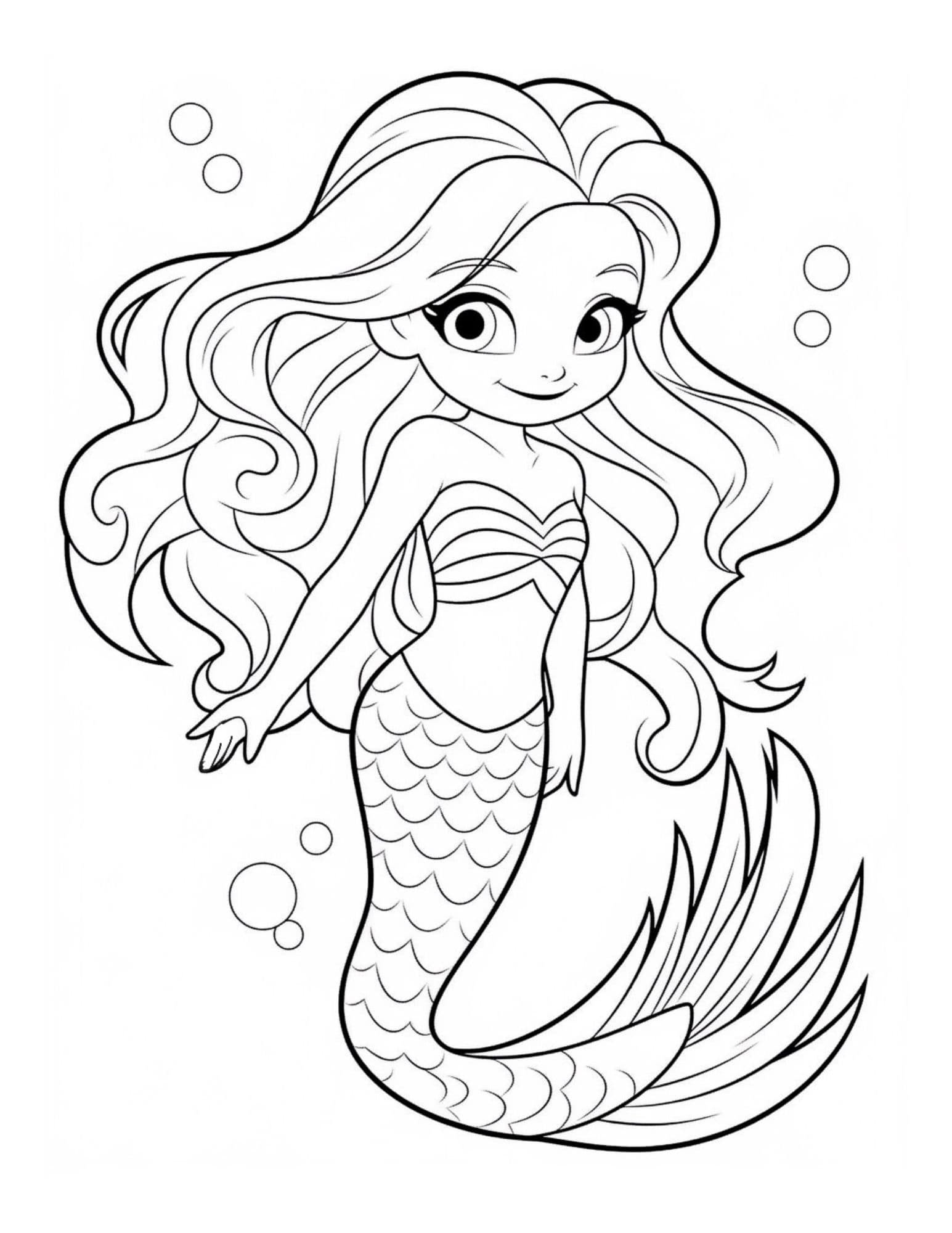 30 Mermaid Coloring Pages for Adults Printable 34