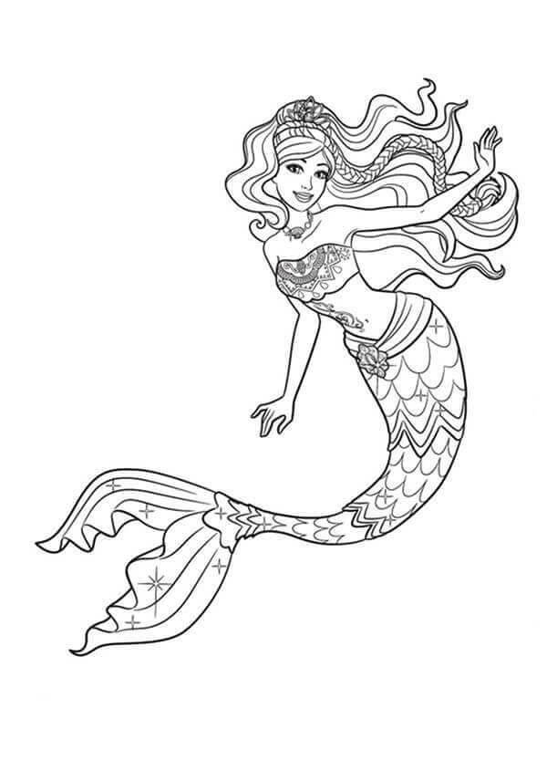 30 Mermaid Coloring Pages for Adults Printable 7