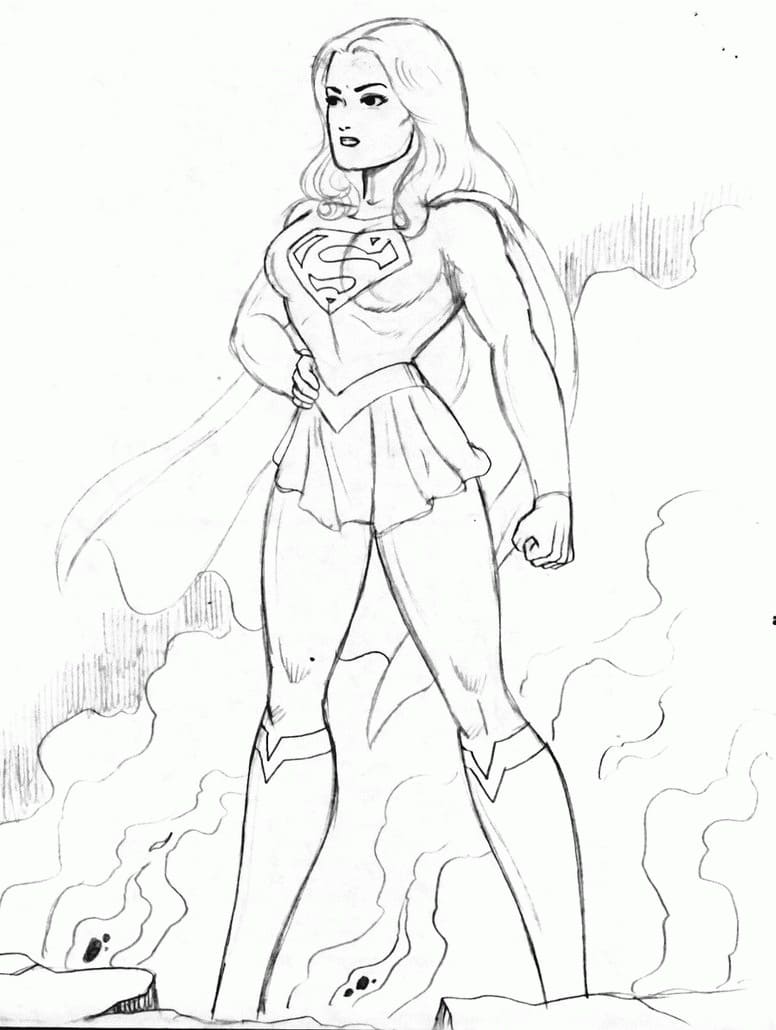 supergirl coloring pages printable jpg