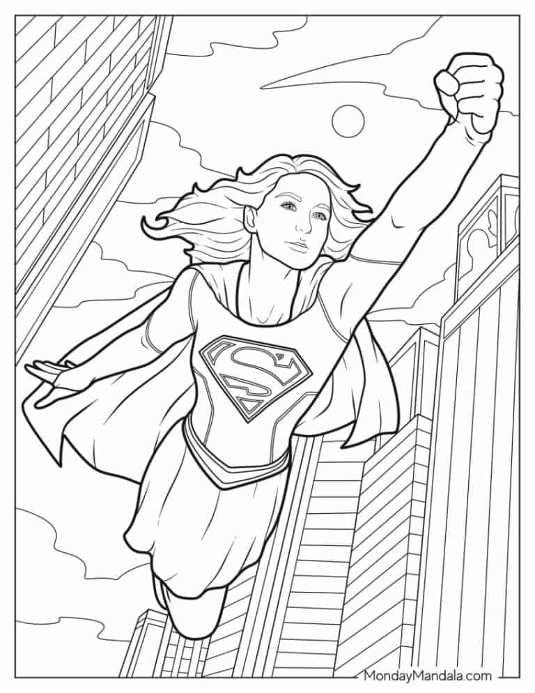 supergirl coloring pages printable jpg