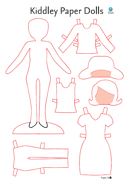 creative paper doll template printable jpg