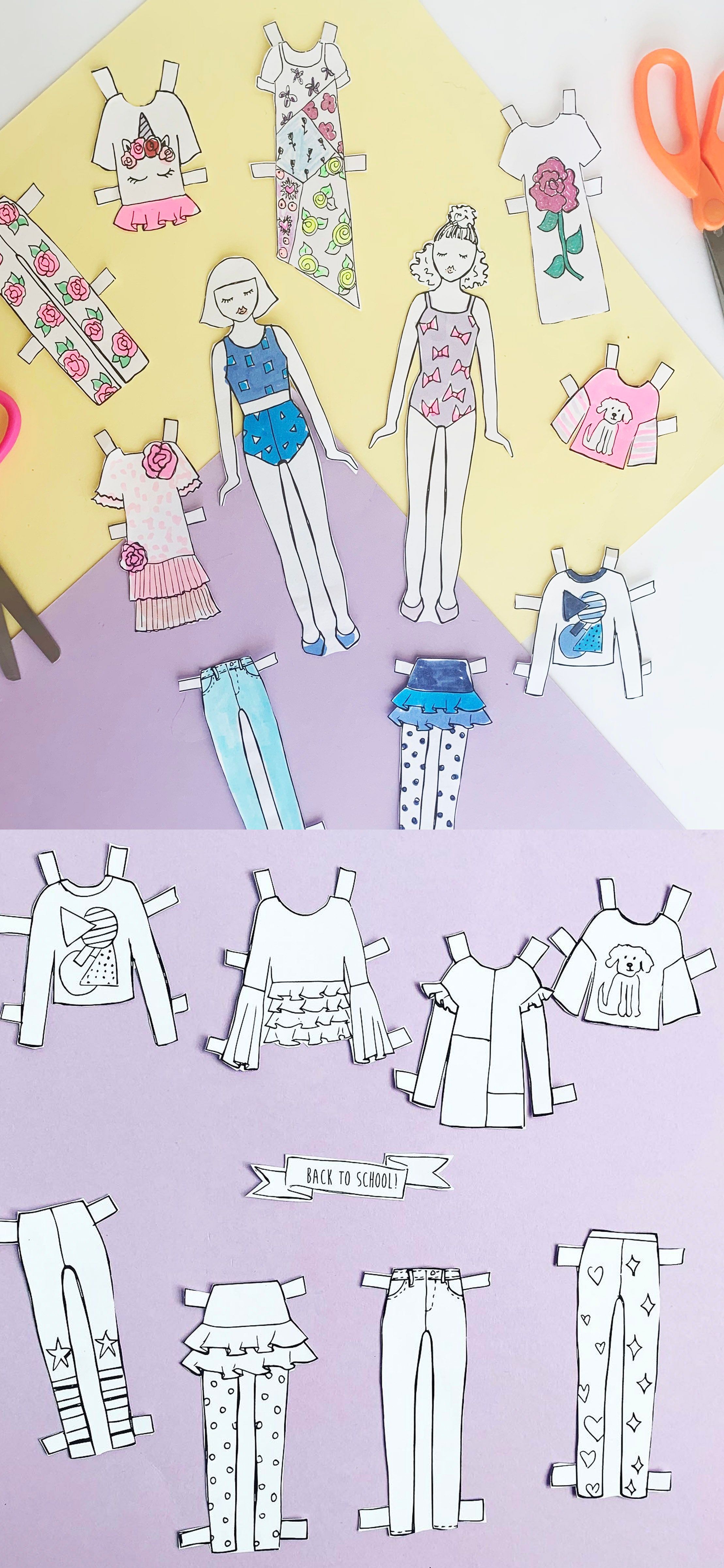 creative paper doll template printable jpg