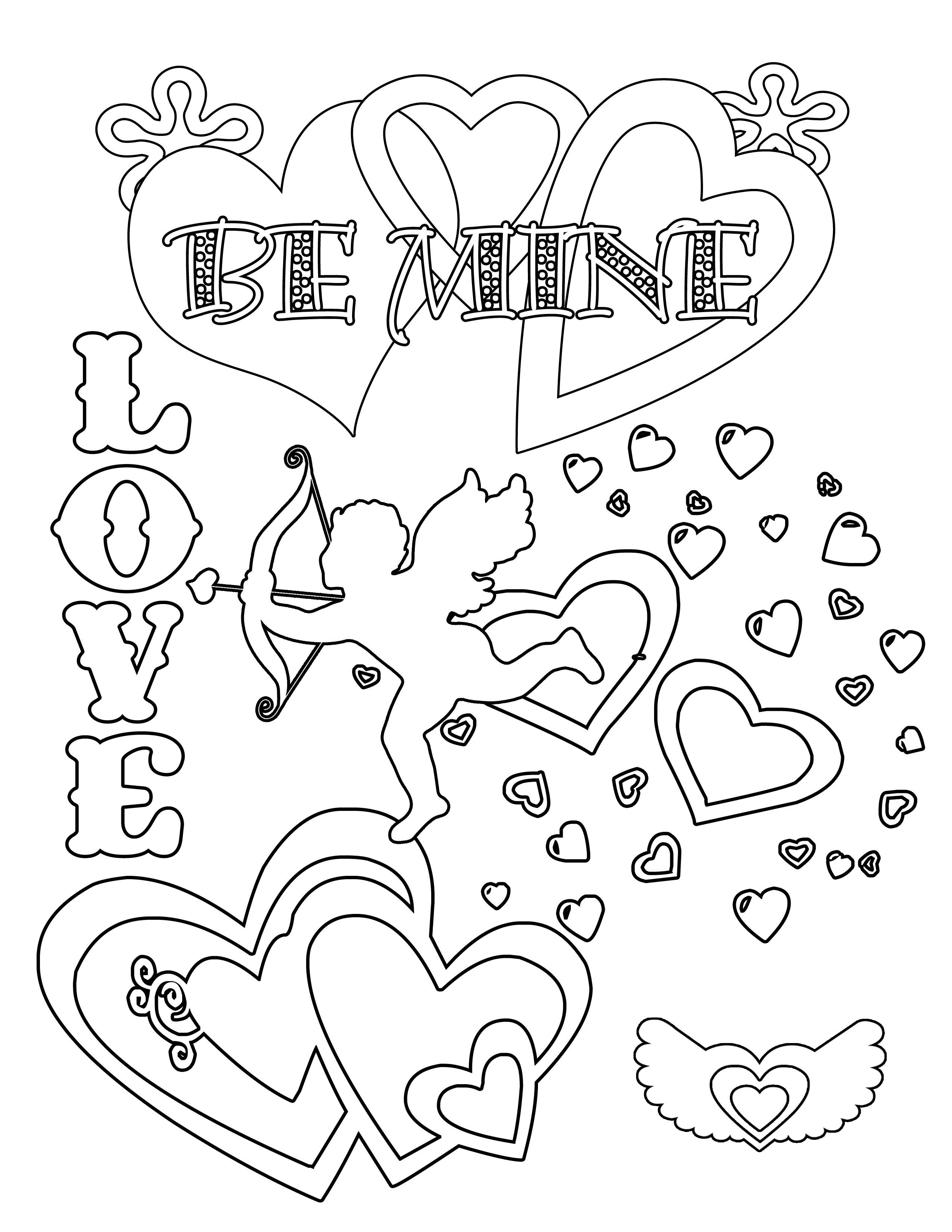 cute valentines day coloring pages for adults printable jpg