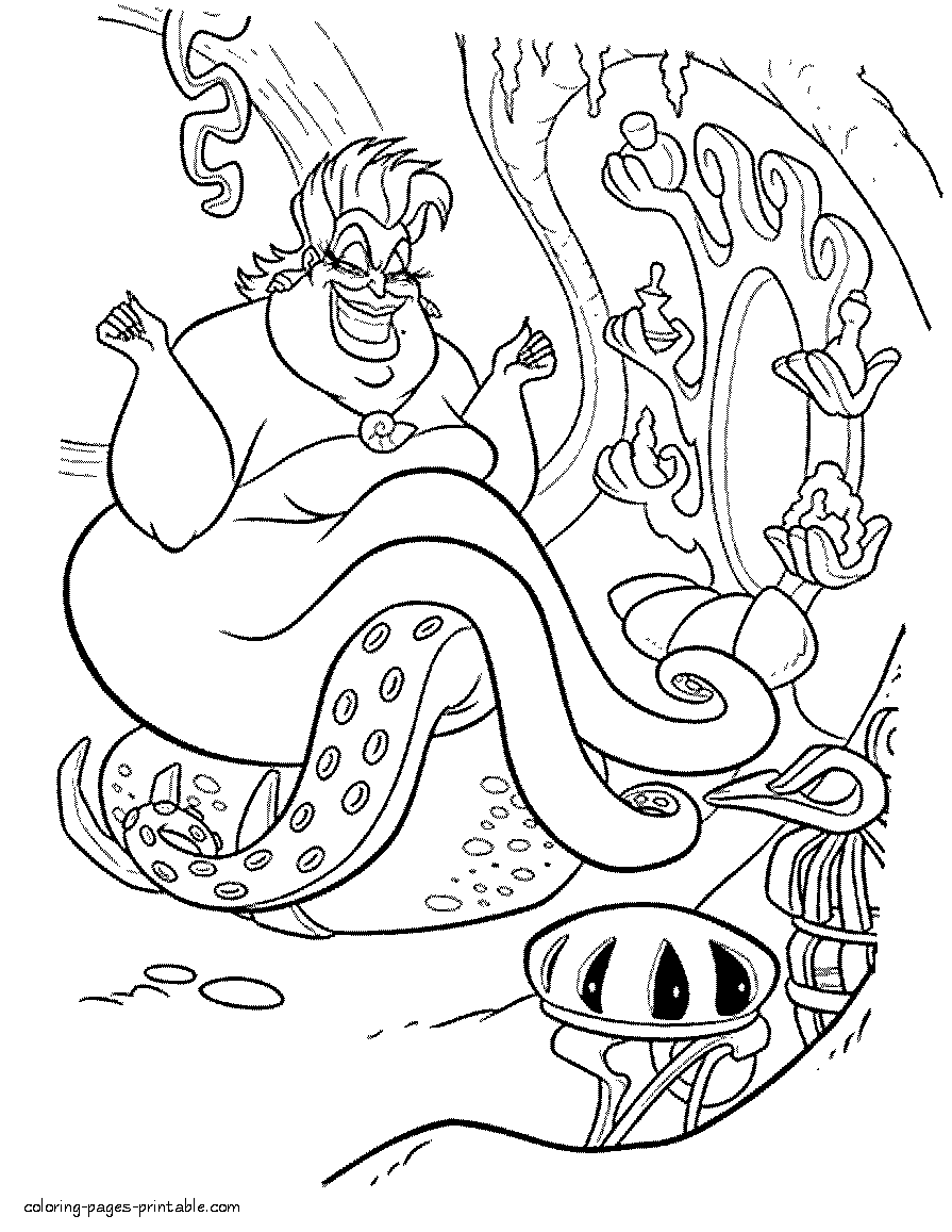 31 Spooky Little Mermaid Coloring Pages Ursula Printable 1