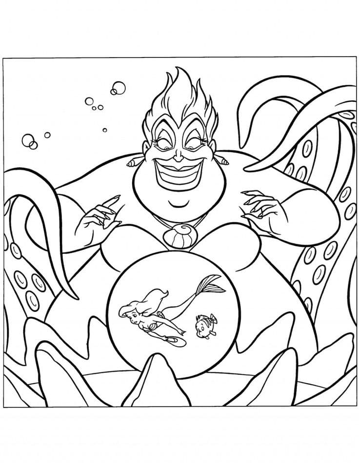 spooky little mermaid coloring pages ursula printable jpg