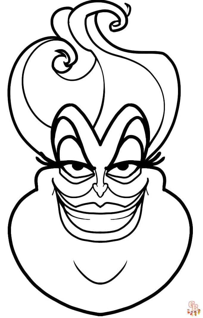 31 Spooky Little Mermaid Coloring Pages Ursula Printable 7