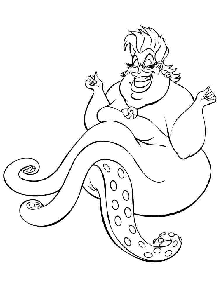 31 Spooky Little Mermaid Coloring Pages Ursula Printable 8