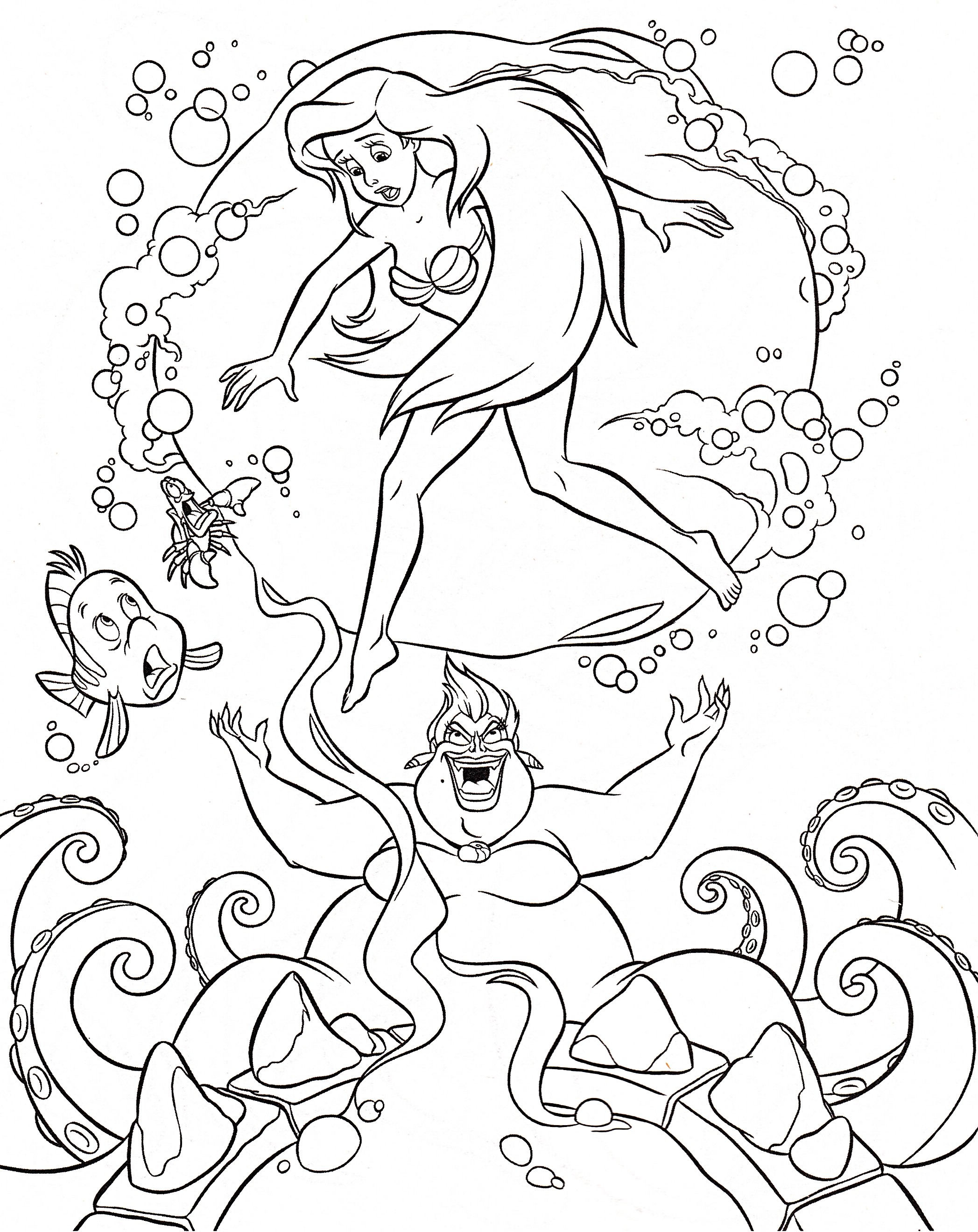 32 Classic The Little Mermaid 2 Coloring Pages Printable 14