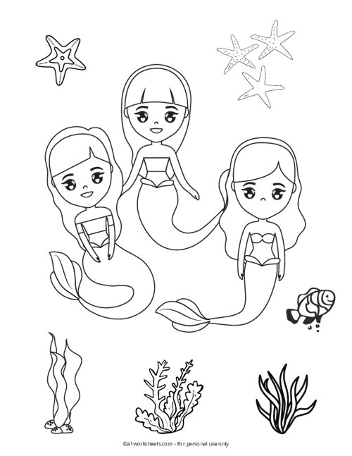 classic the little mermaid coloring pages printable jpg