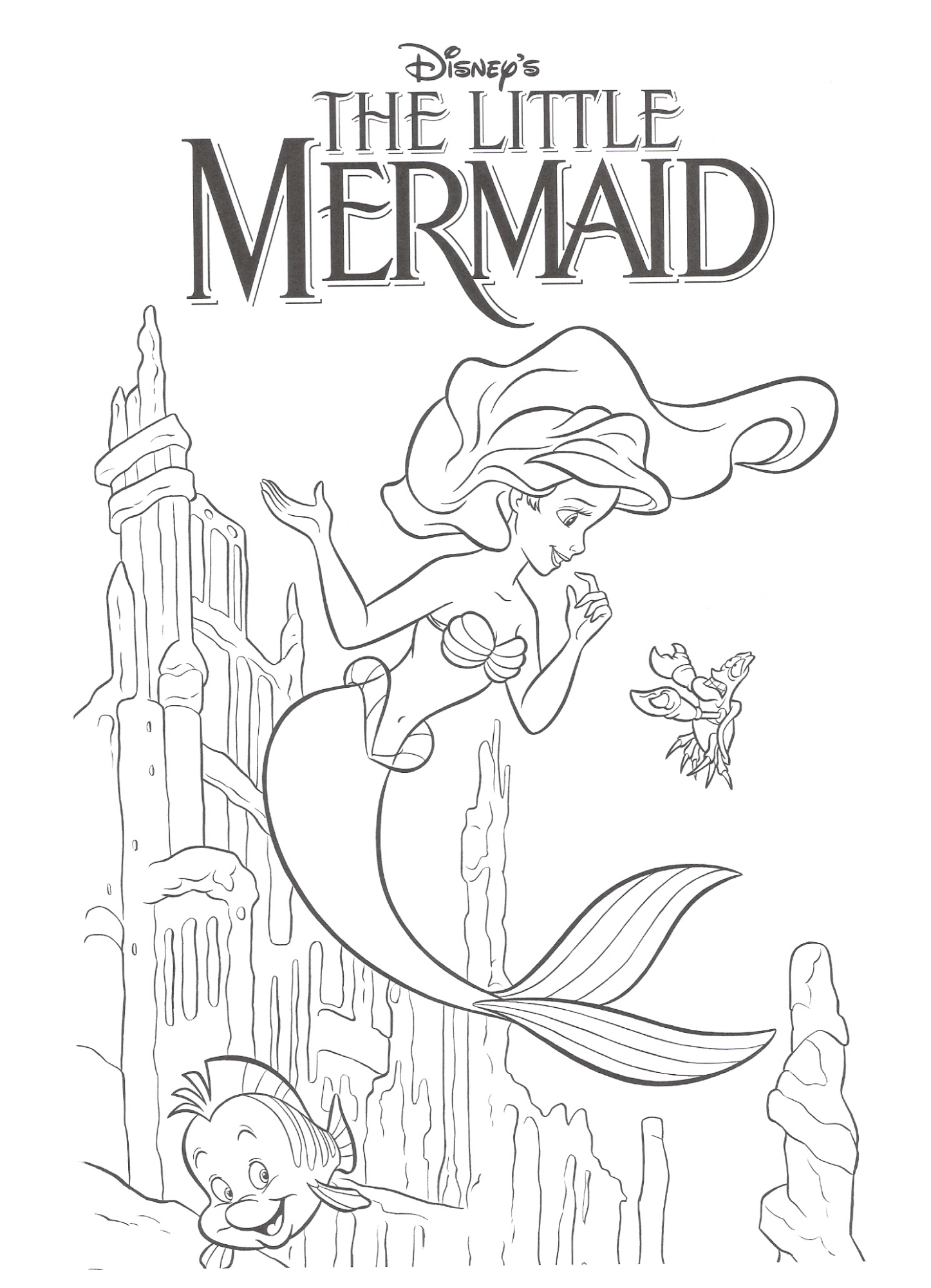 32 Classic The Little Mermaid 2 Coloring Pages Printable 30