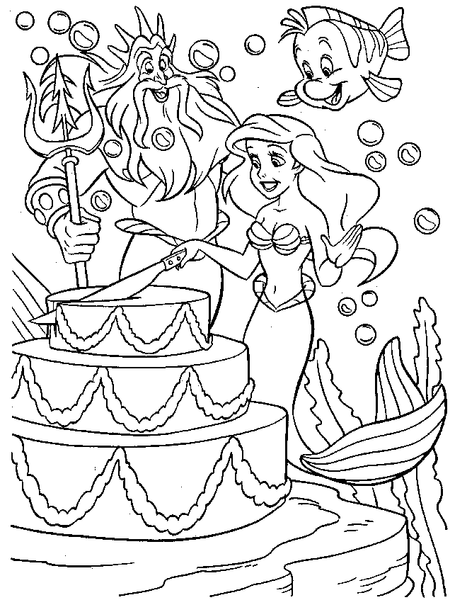 classic the little mermaid coloring pages printable jpg