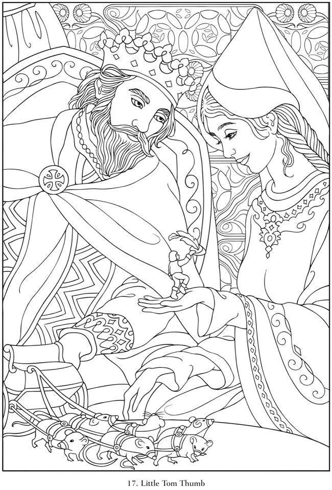 32 Detailed Fairy Tale Coloring Pages Printable 1