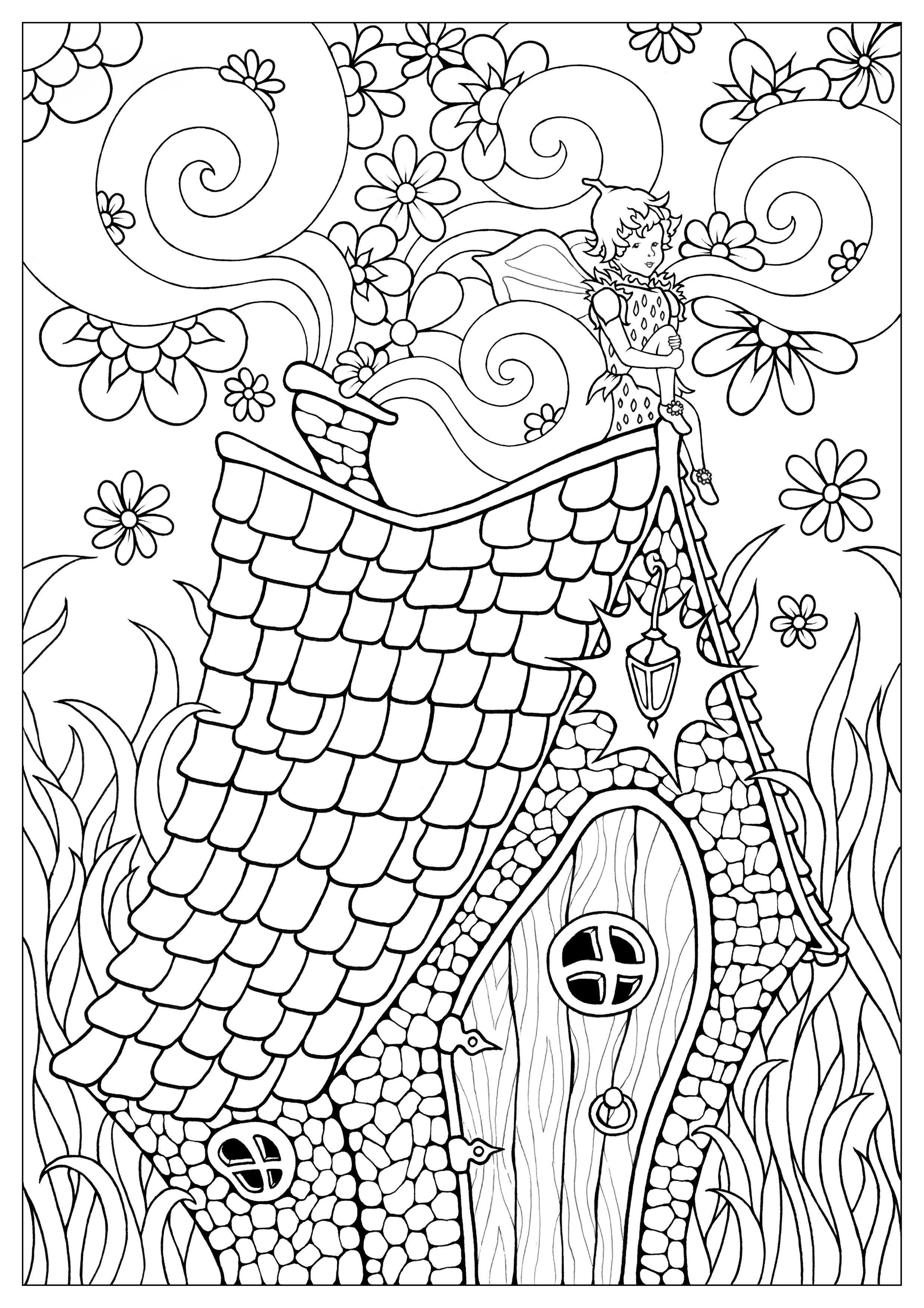 32 Detailed Fairy Tale Coloring Pages Printable 2