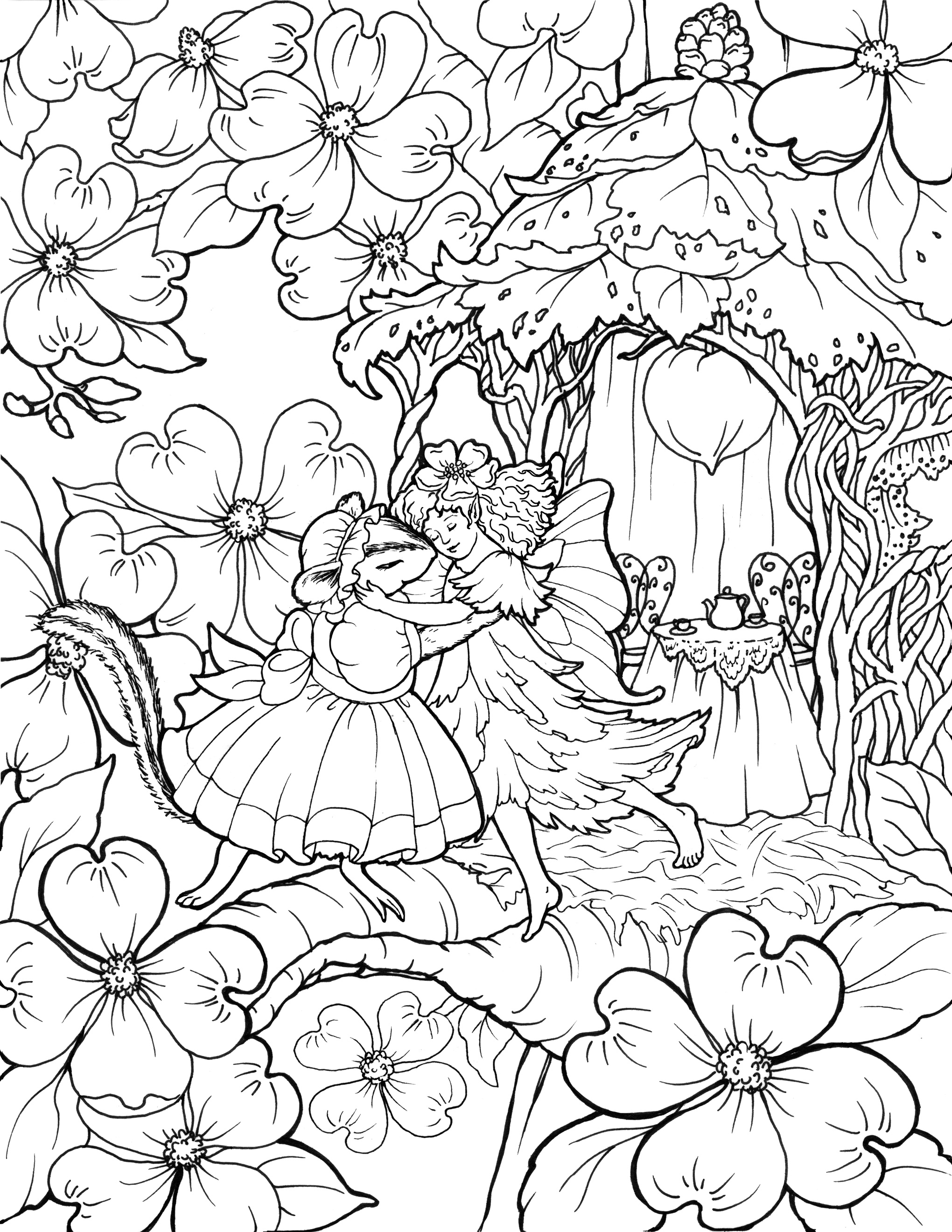 detailed fairy tale coloring pages printable jpg