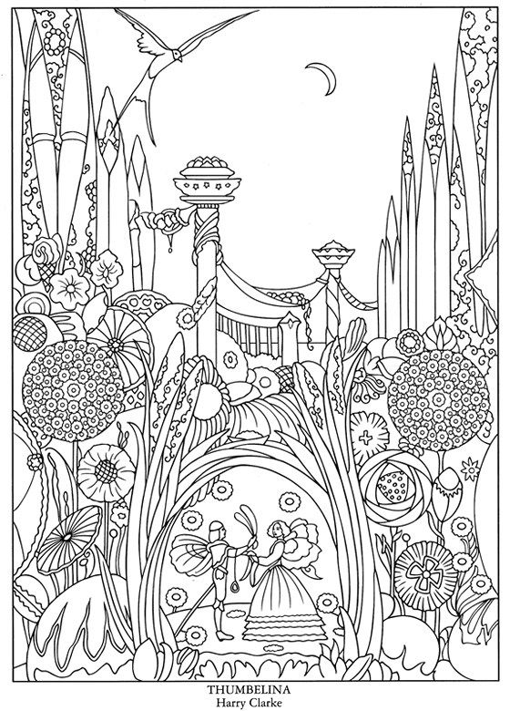 detailed fairy tale coloring pages printable jpg