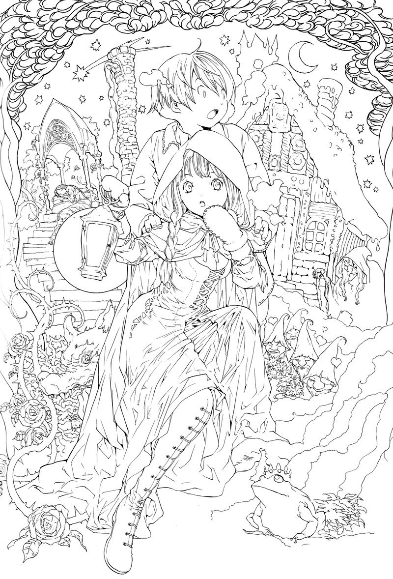 detailed fairy tale coloring pages printable jpg