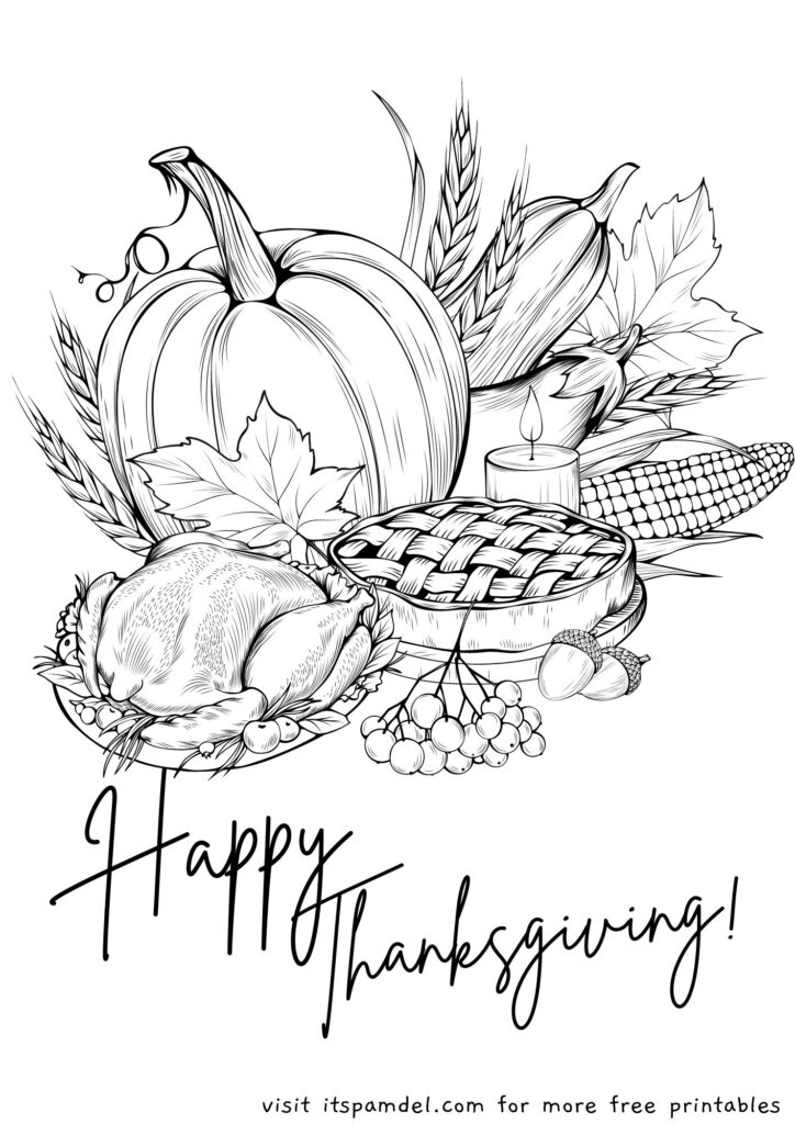 32 Historic First Thanksgiving Coloring Pages Printable 15