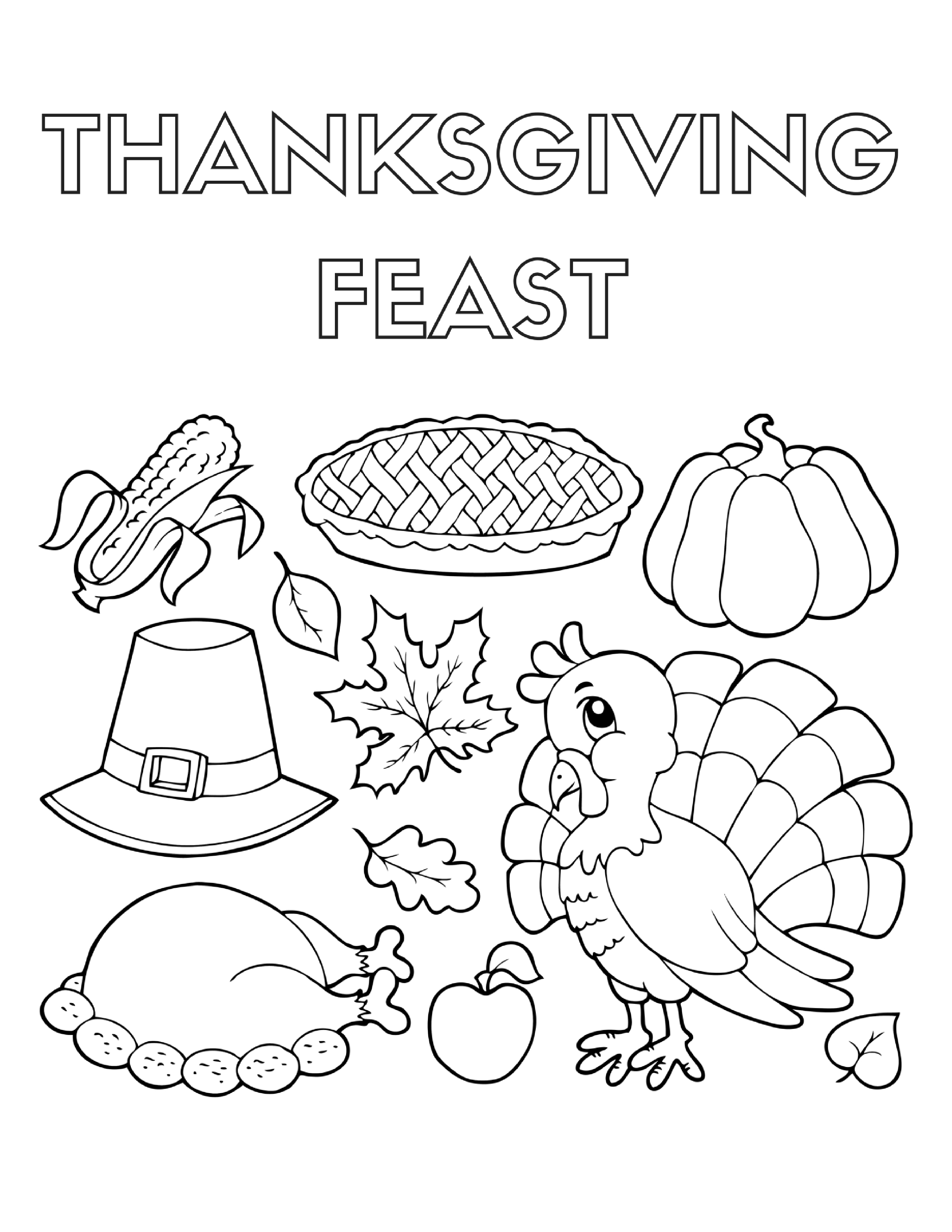 32 Historic First Thanksgiving Coloring Pages Printable 20