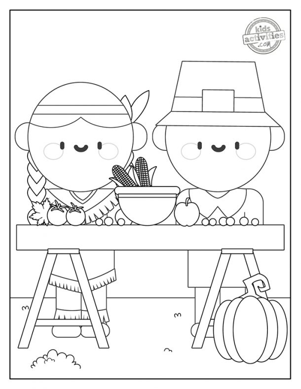 historic first thanksgiving coloring pages printable jpg