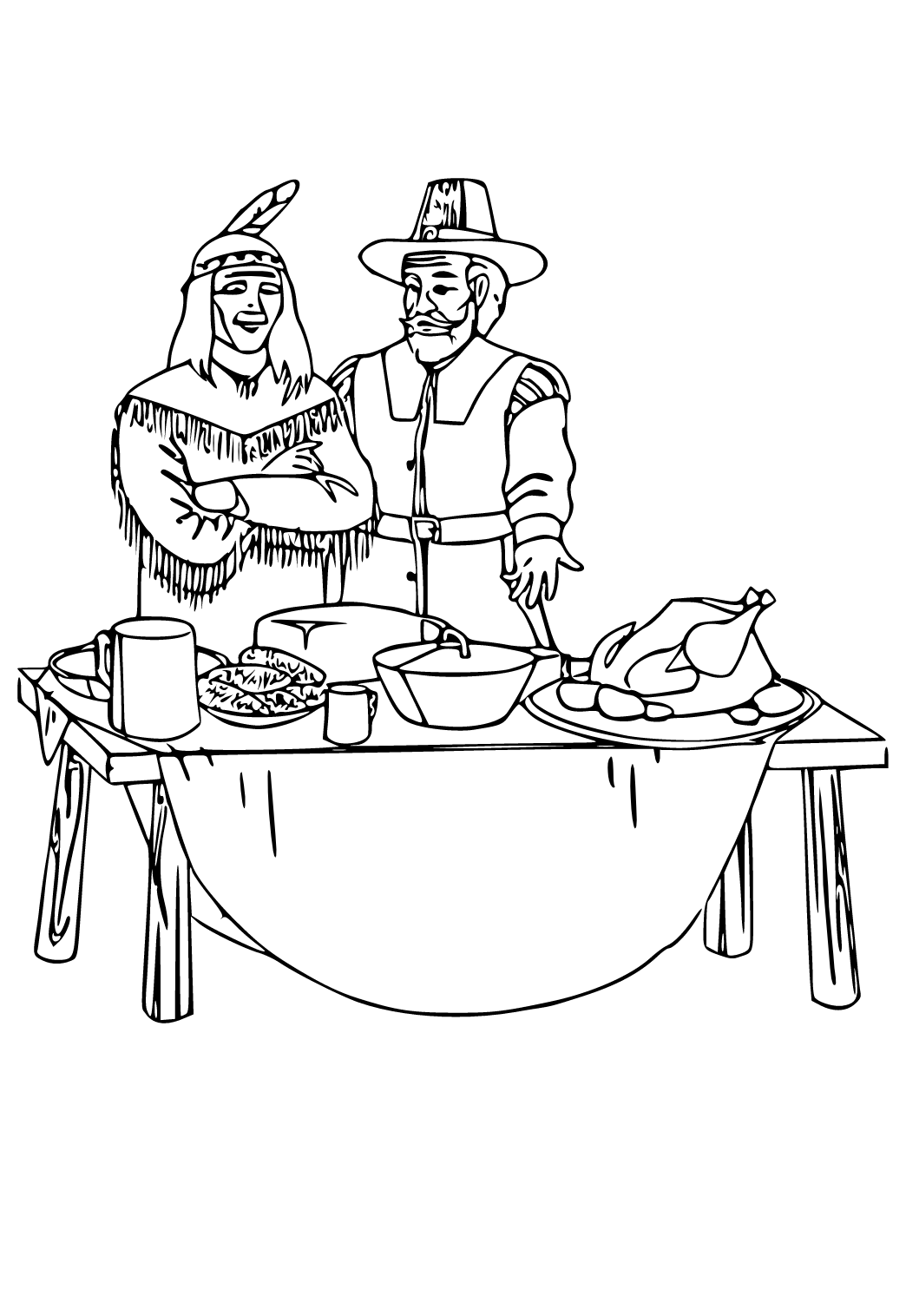 32 Historic First Thanksgiving Coloring Pages Printable 3