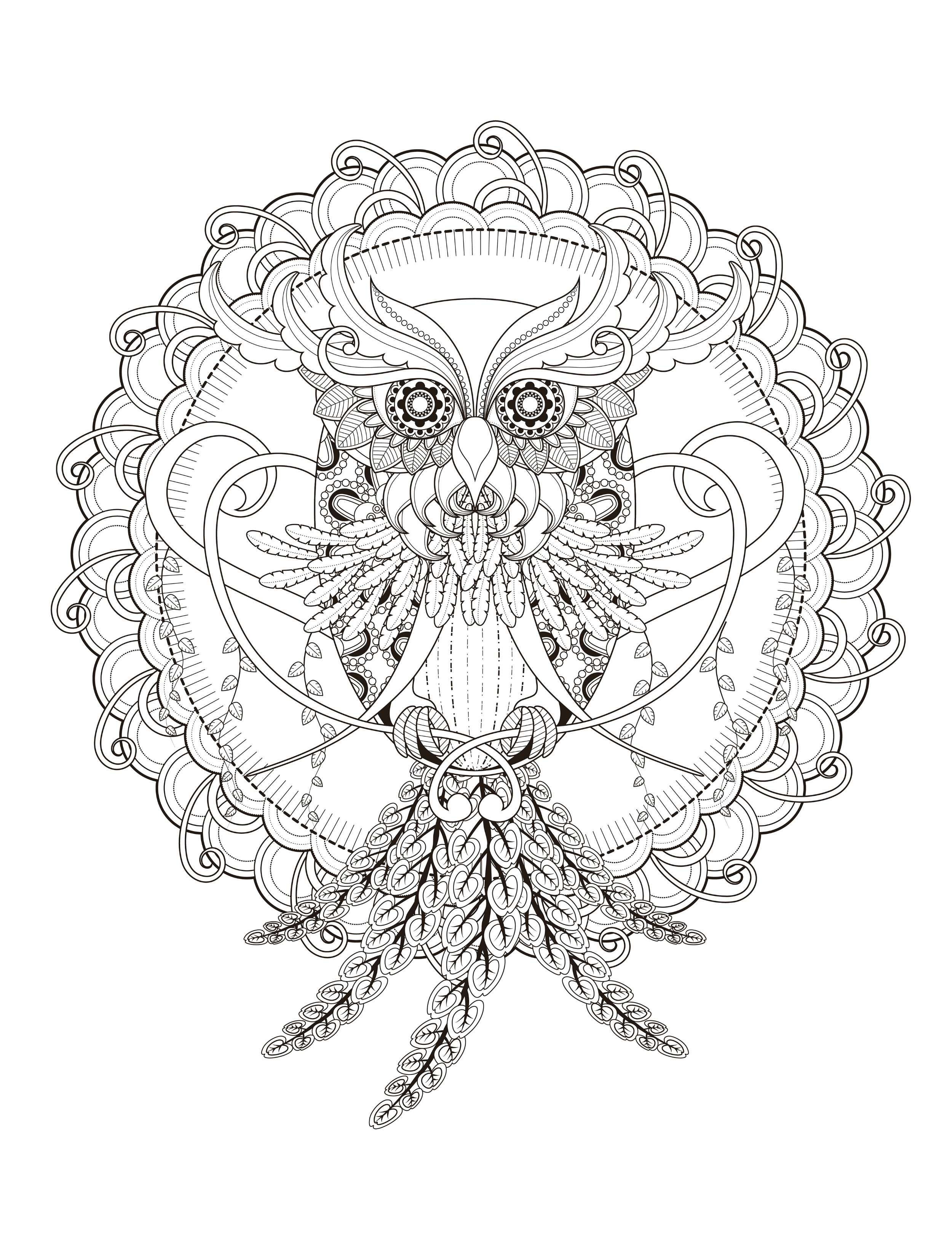 32 Owl Coloring Pages for Adults Printable 2