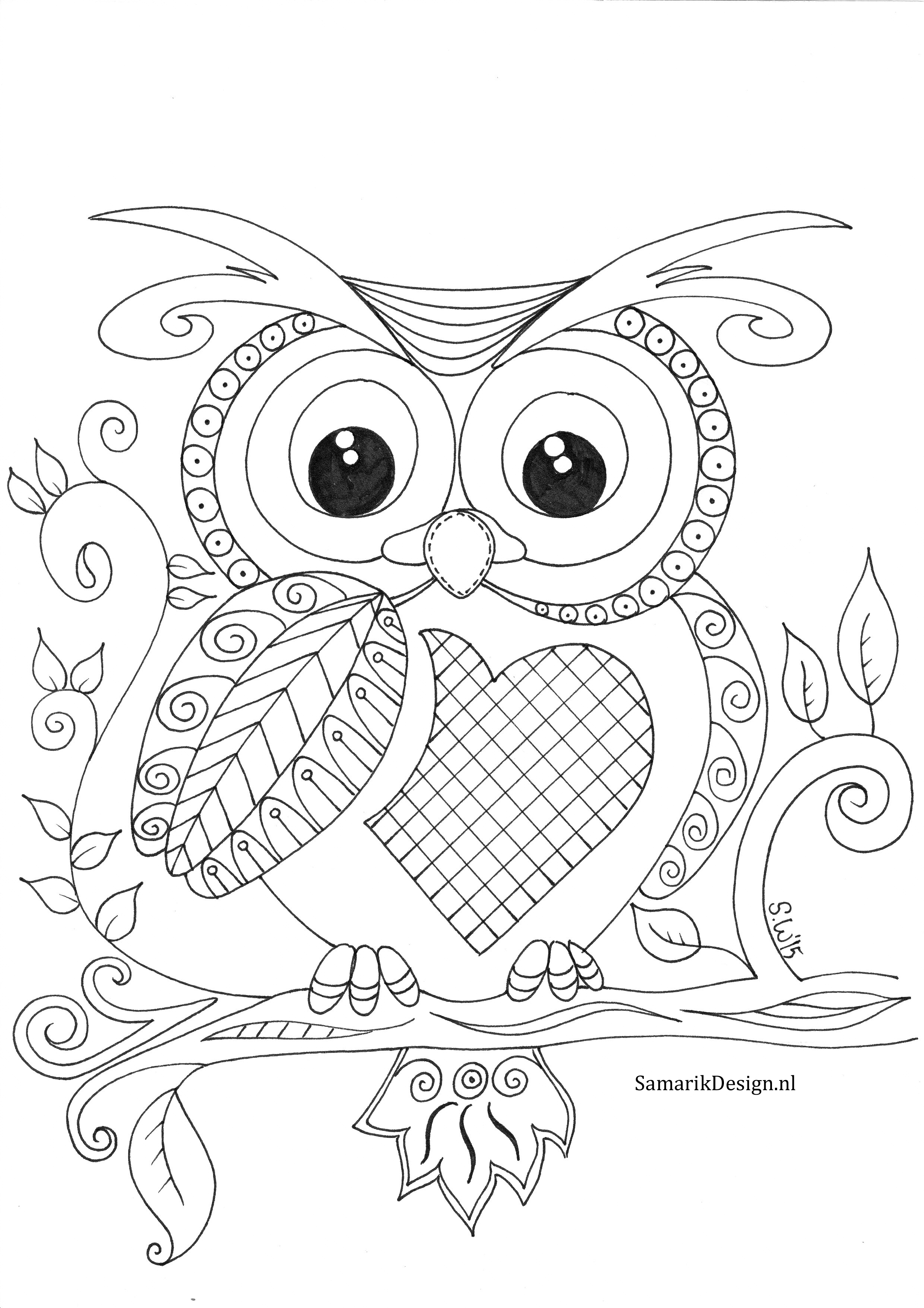 32 Owl Coloring Pages for Adults Printable 6