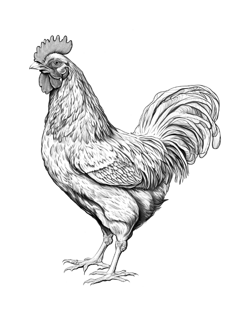 rooster coloring pages printable jpg