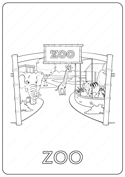 32 Zoo Coloring Pages for Kids Printable 28