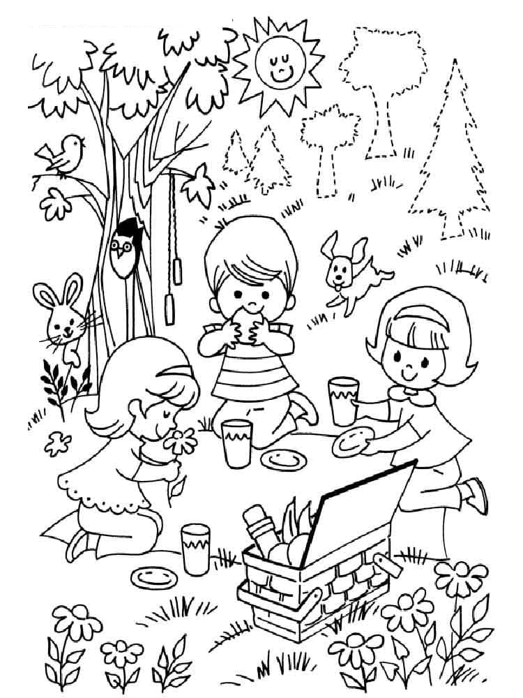 fun picnic coloring pages printable jpg