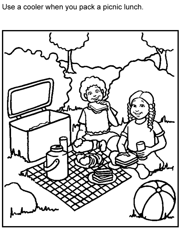 33 Fun Picnic Coloring Pages Printable 25