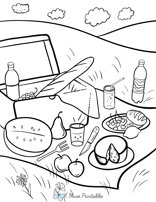 fun picnic coloring pages printable jpg