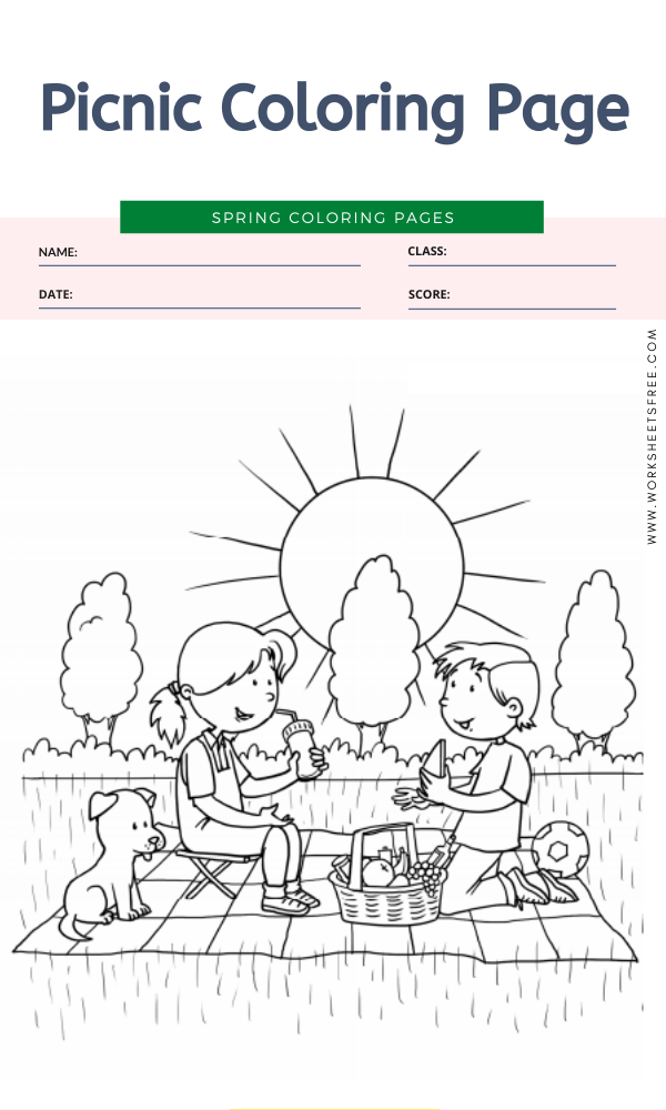 33 Fun Picnic Coloring Pages Printable 30