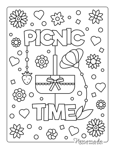 fun picnic coloring pages printable jpg