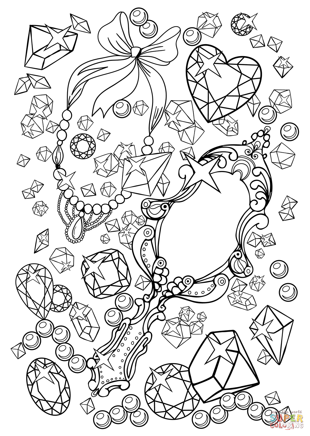 shiny jewelry coloring pages printable jpg