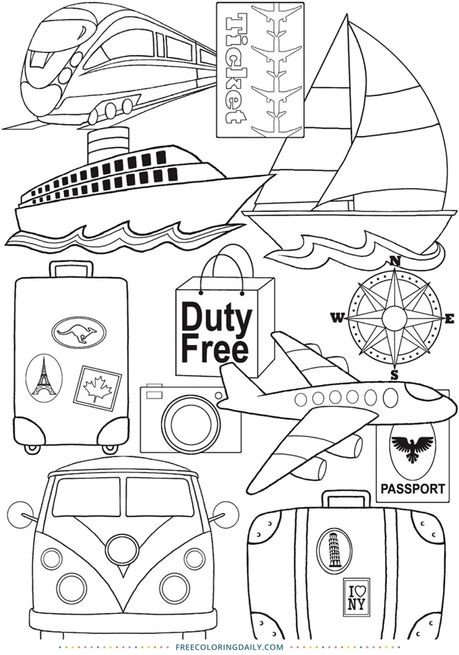 travel coloring pages printable jpg