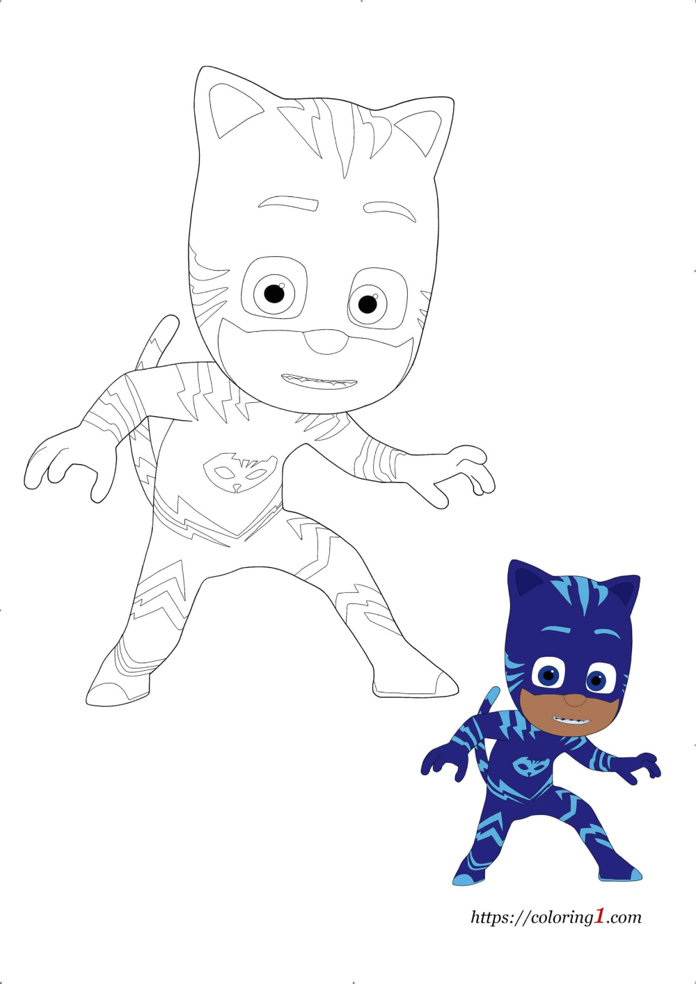 catboy from pj masks coloring pages printable jpg