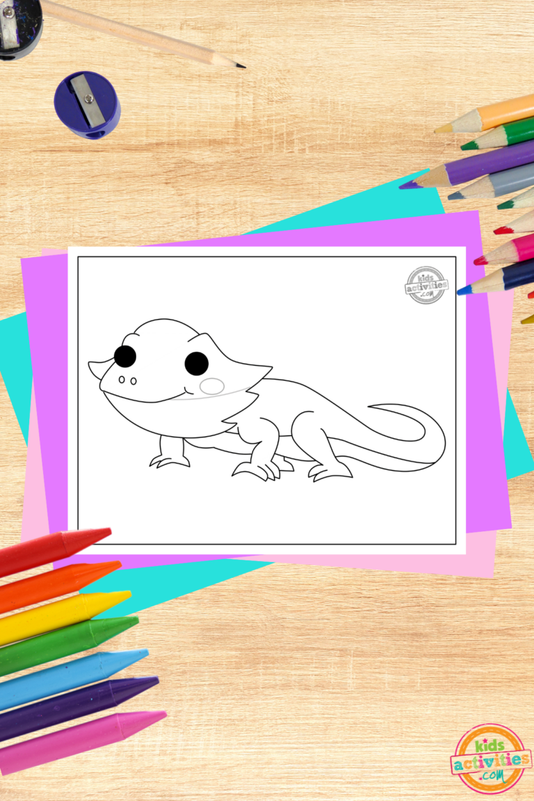 curious bearded dragon coloring page printable jpg