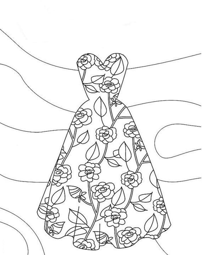 34 Flower Dress Coloring Pages Printable 10