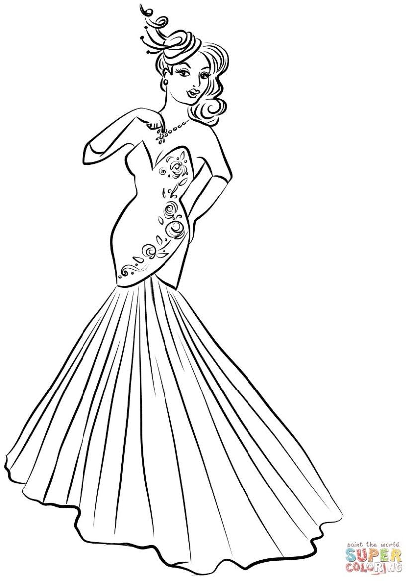 34 Flower Dress Coloring Pages Printable 15