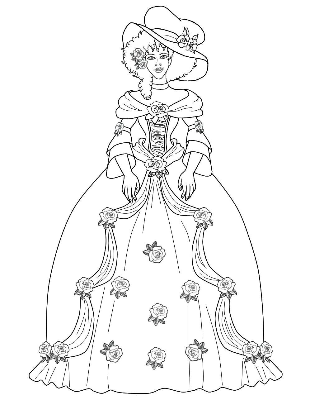 34 Flower Dress Coloring Pages Printable 23