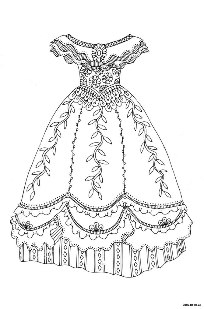 34 Flower Dress Coloring Pages Printable 26